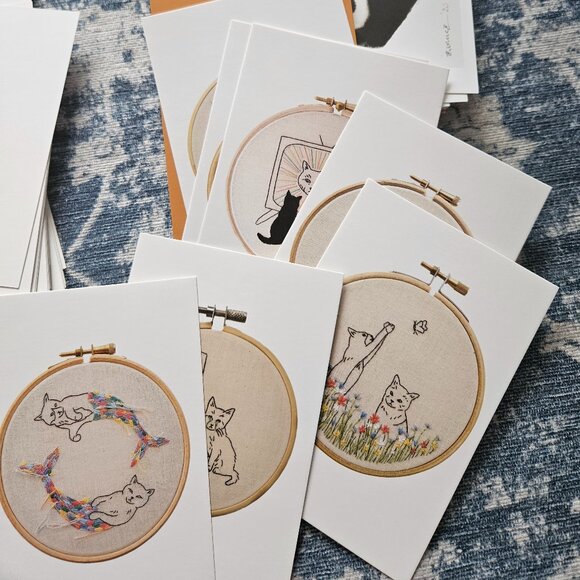 100 cat cards from 10 different artists - Picture 5 of 7